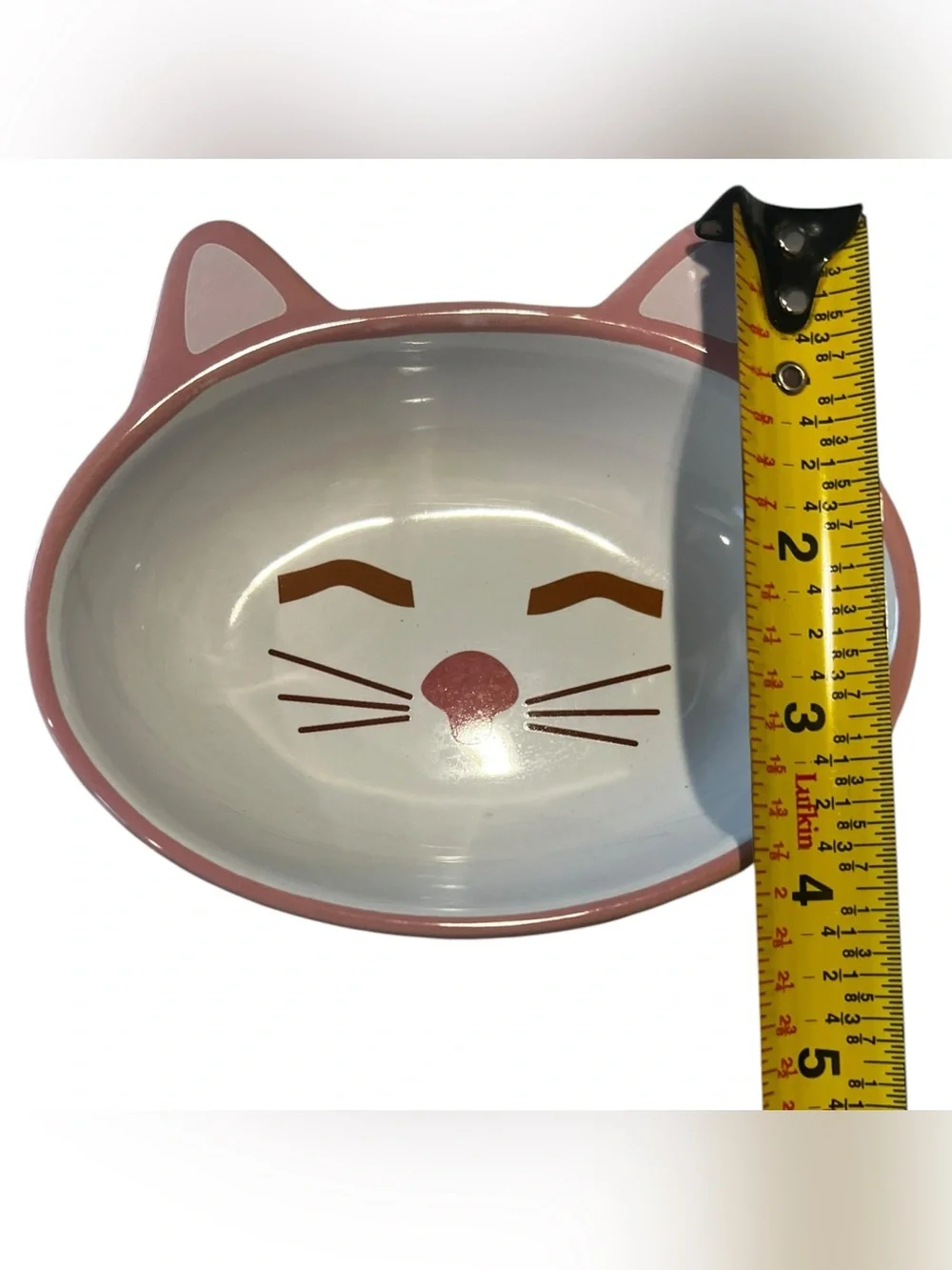 Pink Cat-Shaped Ceramic Accessory Dish- Cute Whisker Design EUC